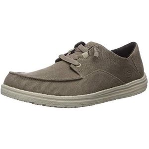 Skechers Melson-volgo antislip canvas heren van canvas mocassins voor heren, bruin, 45 EU