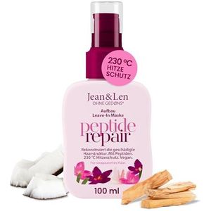 Jean & Len Leave-in Haarmasker Peptide Bond Repair, voor beschadigd haar, herstelt & versterkt, hittebescherming tot 230 °C, vegan, 100 ml