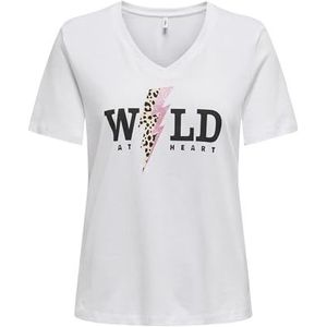 Onlhenny Life Reg S/S V-hals Top Box JRS, wit (bright white), XS