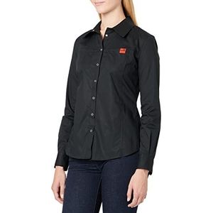 Love Moschino Dames slim fit shirt met lange mouwen met borstzakken, zwart, 38