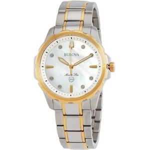 Bulova Analoog automatisch dameshorloge met roestvrijstalen armband 98P227, goud, Klassiek