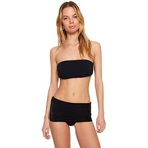 Trendyol Dames Hoge Taille Normale Trotter Bikini Bottom Badmode, Zwart, 38