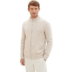 TOM TAILOR Herenvest, 32734 - Beige Alfalfa Fancy Structure, S