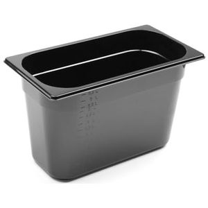 HENDI Gastronorm container zwart, temperatuurbestendig van -40° tot 110°C, met maatverdeling, vaatwasserbestendig, geur en smaakloos, 7.8L, polycarbonaat, GN 1/3, 325x176x(H)200mm, zwart