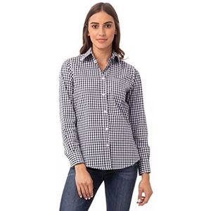 Chef Works Dames Gingham Jurk Shirt - blauw - M