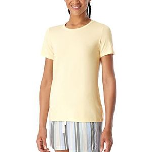Schiesser Dames T-Shirt Pyjama, geel, 48, geel, 48