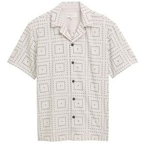 TOM TAILOR DENIM - Overhemd - Lichtgrijs - Comfort Fit - Halve Mouw