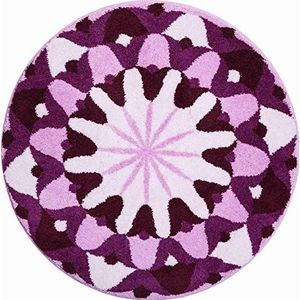 Grund Badmat, Ultrazacht en absorberend, Antislip, 5 jaar garantie, WISSEN, Mandala 80 cm rond, Purper