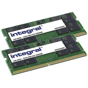 Integral 64 GB DDR5 SO-DIMM RAM-kit (2x 32GB) 5200MT/s PC5-41600 Niet-gebufferde niet-ECC 1.1V CL46 laptop/notebook/Macbook/tablet/NUC/NAS-geheugenmodule