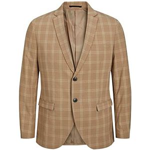 JACK & JONES Jprfranco Check Blazer voor heren, Light Grey Melange/Checks: super slim fit, 54