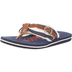 s.Oliver dames casual slippers, blauw navy wht strip 877, 37 EU