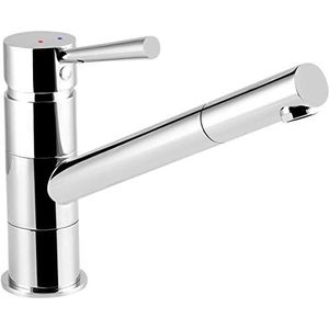 Cornat Spoelbak-eengreepsmengkraan ""Fuerte"" - Hoogwaardige messing behuizing - verchroomd - 360° draaibare uitloop/hogedruk-armatuur/keukenkraan/waterkraan / FUEN5