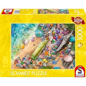 Schmidt Spiele 59769 lichtgevende strandgoed-puzzel, 1000 stukjes, kleurrijk