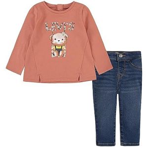 Levi's Lvg inkeping T-shirt en jeans voor babymeisjes 1ej250, Terra Cotta, 18 maanden