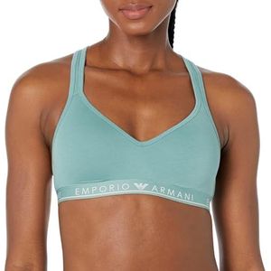 Emporio Armani Dames Dames Bralette Iconic Logo Band Padded BH, Arctic, L