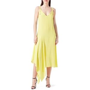 Pinko Annona Jurk Crepe DE Chine Vintage, H17_gele kraanvoet, 30 NL
