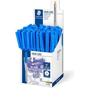 STAEDTLER Stick 430 M-3CP5 Balpen Medium - Blauw (Doos van 50)