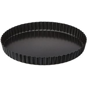 Paderno 47712-24 taartvorm, anti-aanbak-plaatvorm voor taart en quiches, diepe, uitneembare bodem, vorm cake, 24 cm, zwart