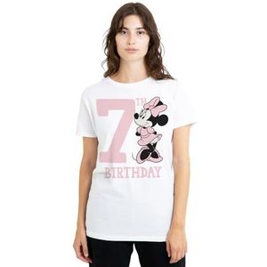 Minnie Mouse 7e verjaardag shirt dames T-shirt, wit, klein, Wit, S