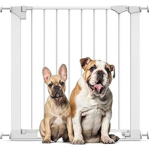 Bettacare Klemhek Laagdrempelig Dier, Hondenhekje, Traphekje Zonder Boren, Wit, 75cm - 82cm, Extra Laag Drempeltje, Klemhek Geschikt voor Puppy's, Honden en Huisdieren