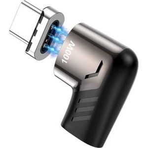 Kuulaa Adapter USB C magnetisch type C snel opladen 100 W QC 3.0 PD 2.0 compatibel met MacBook Pro iPad ChromeBook Samsung Galaxy, Huawei en de meeste USB-C-apparaten