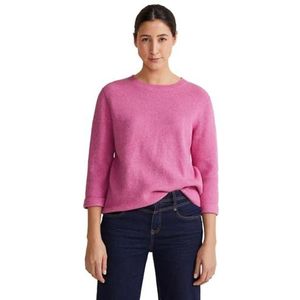 Street One Dames gebreide trui 3/4 mouw, cozy pink melange, 36