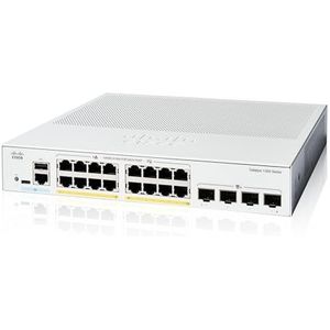 Cisco Katalysator 1300-16P-4X Beheerde Schakelaar, 16 Haven GE, PoE, 4x10GE SFP+, Beperkte Levenslange Bescherming (C1300-16P-4X)