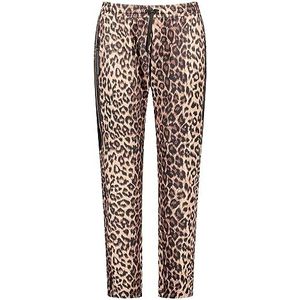 Samoon Joggingbroek voor dames, met leo-dessin, fietsbroek, dierenprint, licht verkorte pijpen, Zwarte motief., 50 Grote maten