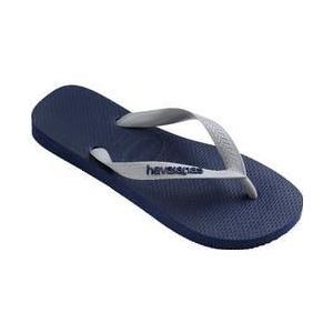 Havaianas - Top Logo Pop Up, Stijlvolle, Comfortabele en Veelzijdige Flip-Flops, Gebaseerd op het Topmodel, Vet Logo Bandjes, Antislip Zool, Volwassenen Unisex, Navy Grijs Ijs, 37/38 EU