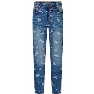 SALT AND PEPPER Meisjes-horses AOP Jeans voor meisjes, blauw (mid blue), 122 cm