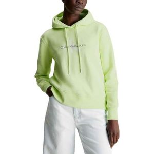 Calvin Klein Jeans Dames Monologo Regular Hoodie, Exotische munt, XS