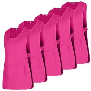 MISEMIYA Verpakking met 5 stuks, schort, reinigingsschort, werkschort, kliniek, geneeskunde, dierenartsen, gastronomie, 5-868