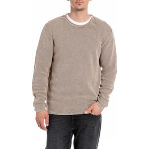Replay Heren pullover katoen regular fit, 982 Light Turtledove, S