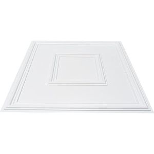 VEVOR Set van 12 hoogwaardige pvc-plafondtegels, eenvoudig te installeren/te snijden, plafondbekleding voor huis/kantoordecoratie, 61 x 61 cm, wit