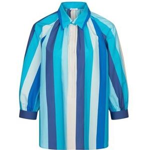 Seidensticker Dames tuniek - Fashion Blouse - Regular Fit - Hemdblousekraag - 3/4-mouw - 100% katoen, turquoise, 36