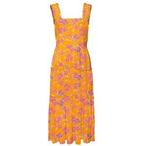 VERO MODA Vmmenny Sl Smock Calf Dress WVN Ga jurk voor dames, Radiant Geel/Aop: mille, S
