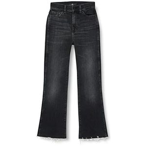 7 For All Mankind Dames Hw Kick Slim Illusion with Worn Out Hem Jeans, zwart, 23W / 23L