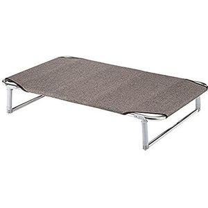 Ferplast DREAM 100, Stretcher voor honden verhoogd bed,aluminium structuur met elastische bochten, stoffen bekleding met de kleur Taupe, 105 x 63 x h 18 cm