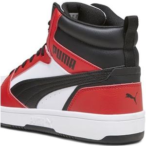 PUMA Rebound V6-sneaker, uniseks, wit, zwart voor altijd, rood, 42,5 EU