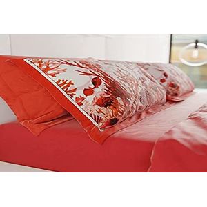 PETTI Artigiani Italiani - Kussenslopen voor bed, 1 paar kussenslopen 50 x 80 cm, kussenslopen van hypoallergene microvezel, gemaakt in Italië, kussenslopen van rood koraal
