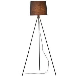 BRILLIANT lamp Ailey vloerlamp driepoot zwart | 1x A60, E27, 60W, geschikt voor standaardlampen (niet inbegrepen) | Schaal A ++ tot E | Met voetschakelaar