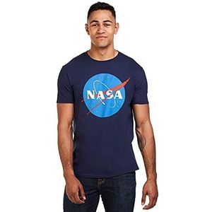 Nasa mannen cirkel logo T-shirt, blauw (Navy Navy), L UK, Blauw (marine marine), L