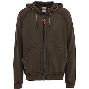 camel active Sweatjack met capuchon voor heren, donkerkhaki, S