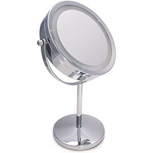 Make-upspiegel met licht, spiegel met licht, badkamerspiegel, vergrotingsspiegel met licht, dubbelzijdig met vergroting x 1 x 3