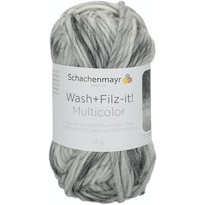 Schachenmayr Wash+Vilt It! Multicolor, 50G grijs-wit multicolor viltgaren