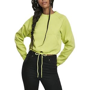 Urban Classics Dames pullover dames oversized short raglan crew sweatshirt, geel (Frozen Yellow 01494), XS grote maten