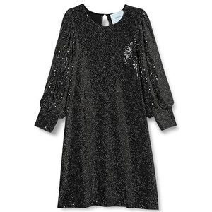 Minus Jilana korte jurk voor dames, Zwart Metallic, 34