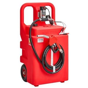 VEVOR Draagbare brandstoftank 121,13 l benzine-reservoir, elektrische brandstoftransferpomp 12 V DC 45,46 l/min transportslang voor generatoren, diesel en kerosine