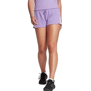 adidas Dames Train Essentials Train Cotton 3-Stripes Pacer Shorts, Violet Fusion/White, L