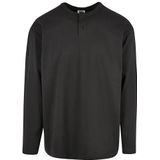 Urban Classics Men's Organic Oversized Henley Longsleeve T-shirt, Zwart, L, zwart, L